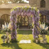 PE Steel Outdoor Garden Arch Trellis 213cm High - Velmora