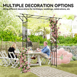 PE Steel Outdoor Garden Arch Trellis 213cm High - Velmora