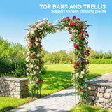 PE Steel Outdoor Garden Arch Trellis 213cm High - Velmora