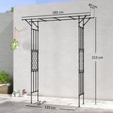 PE Steel Outdoor Garden Arch Trellis 213cm High - Velmora