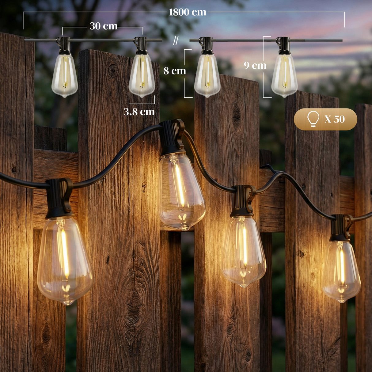 PET Garden Curtain Lights Connectable Fairy Curtain Lights Plug-in IP44 Waterproof - Velmora