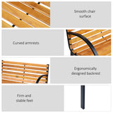Pine Wood 2 Seater Garden Bench - Velmora