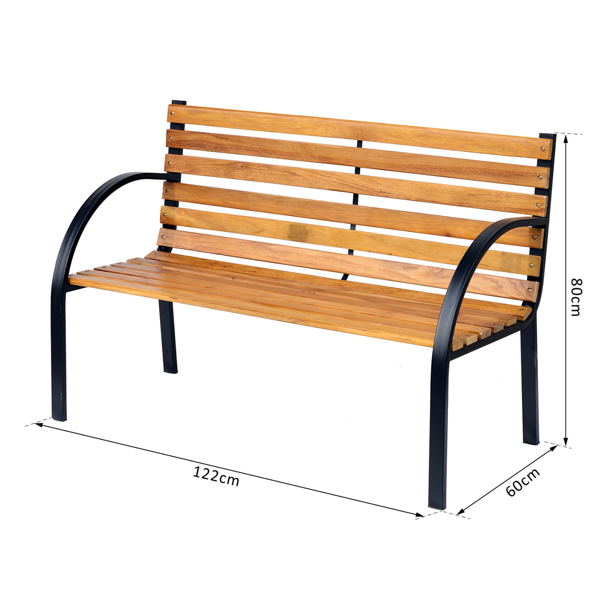 Pine Wood 2 Seater Garden Bench - Velmora