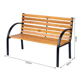 Pine Wood 2 Seater Garden Bench - Velmora