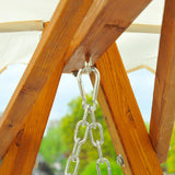 Pine Wood 2 Seater Garden Swing Hammock Bench - Velmora