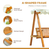 Pine Wood 2 Seater Garden Swing Hammock Bench - Velmora