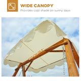 Pine Wood 2 Seater Garden Swing Hammock Bench - Velmora