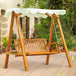 Pine Wood 2 Seater Garden Swing Hammock Bench - Velmora