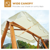 Pine Wood 3 Seater Garden Swing Hammock Bench - Velmora