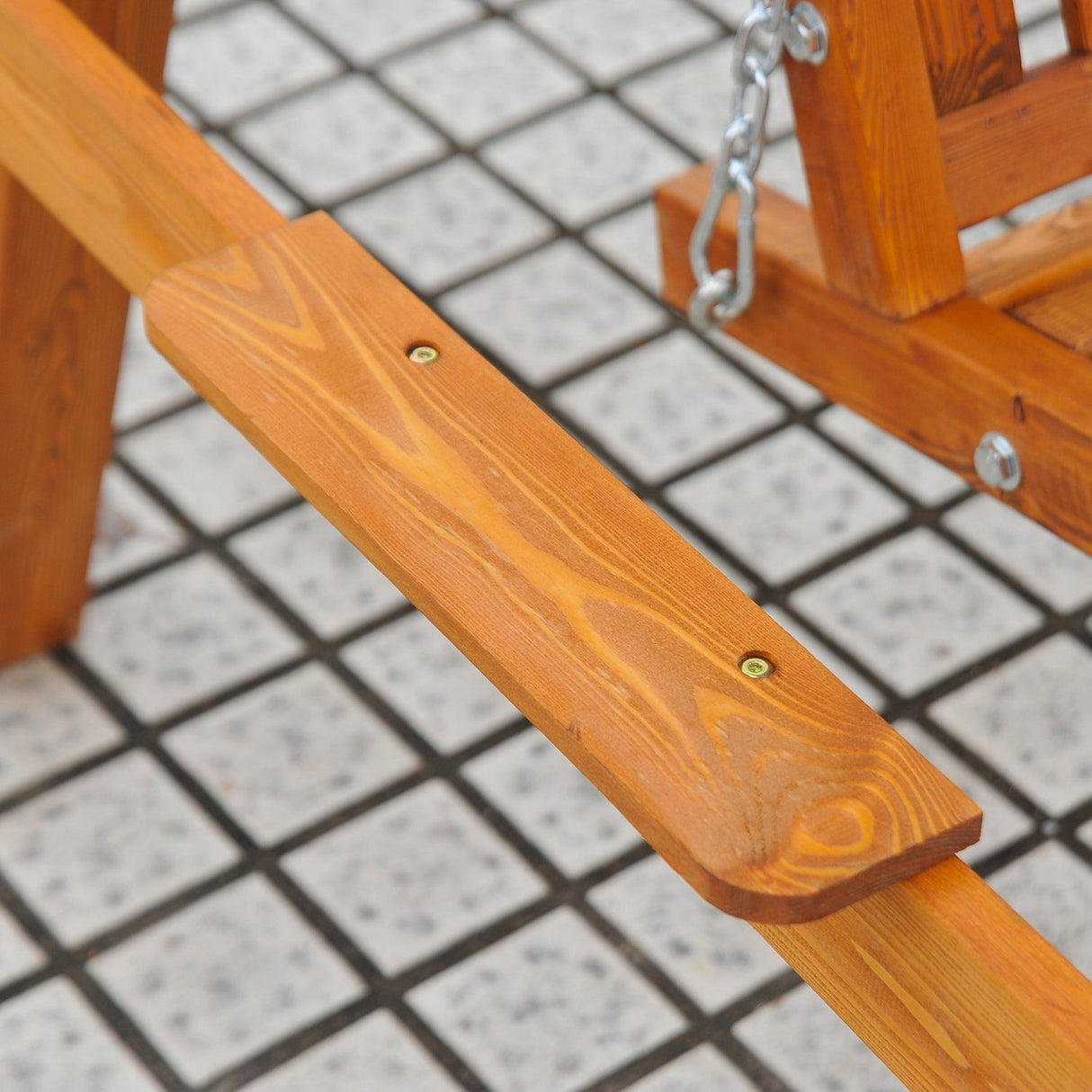 Pine Wood 3 Seater Garden Swing Hammock Bench - Velmora