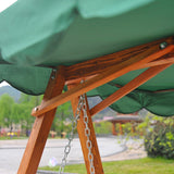 Pine Wood 3 Seater Garden Swing Hammock Bench - Velmora