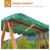 Pine Wood 3 Seater Garden Swing Hammock Bench - Velmora