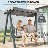 Pine Wood 3 Seater Garden Swing Hammock Bench - Velmora