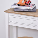 Pine Wood Console Table 75.6cm Wide With 1 Drawer And 2 Shelves - Velmora