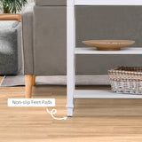 Pine Wood Console Table 75.6cm Wide With 1 Drawer And 2 Shelves - Velmora