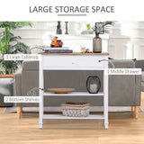 Pine Wood Console Table 75.6cm Wide With 1 Drawer And 2 Shelves - Velmora