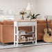 Pine Wood Console Table 75.6cm Wide With 1 Drawer And 2 Shelves - Velmora
