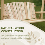 Pine Wood 2 Seater Garden Swing Chair Hammock Bench - Velmora