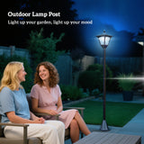 Plastic 1.2m Solar Powered Garden Lamp Post - Velmora