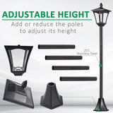 Plastic 2 Pieces 1.6m Tall Garden Solar Garden Lamp Post - Velmora