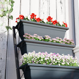 Plastic 5 Tier Garden Planter 55cm Wide With Steel Frame - Velmora