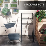 Plastic 5 Tier Garden Planter 55cm Wide With Steel Frame - Velmora