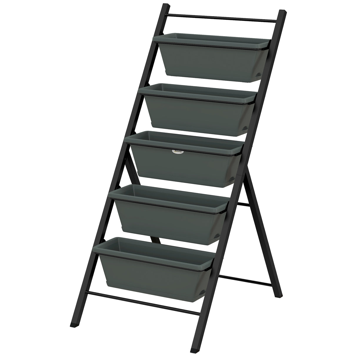 Plastic 5 Tier Garden Planter 57.5cm Wide With Steel Frame - Velmora