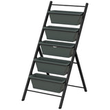Plastic 5 Tier Garden Planter 57.5cm Wide With Steel Frame - Velmora