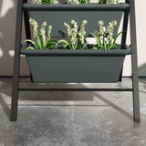 Plastic 5 Tier Garden Planter 57.5cm Wide With Steel Frame - Velmora