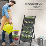 Plastic 5 Tier Garden Planter 57.5cm Wide With Steel Frame - Velmora