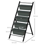 Plastic 5 Tier Garden Planter 57.5cm Wide With Steel Frame - Velmora