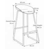 Plastic Bar Stool With Black Metal Frame - Hillcrest