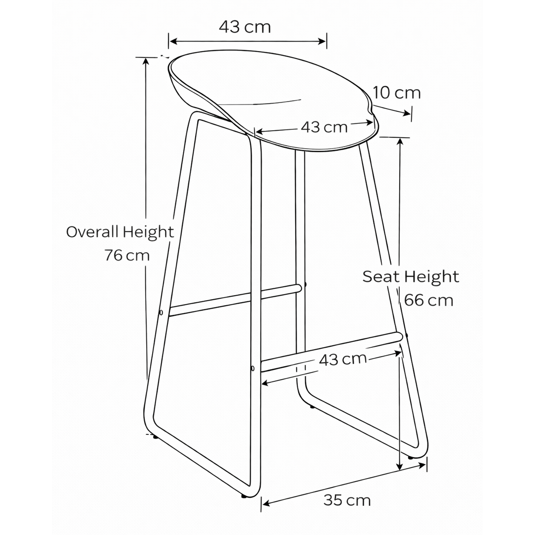 Plastic Bar Stool With Black Metal Frame - Hillcrest