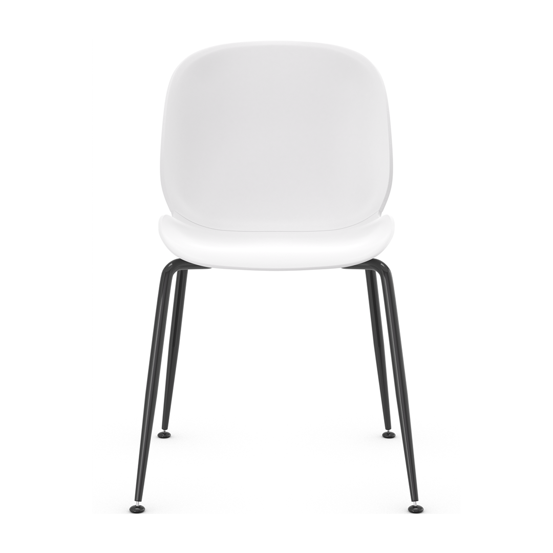 Plastic Dining Chair With Black Metal Legs - Sandhurst