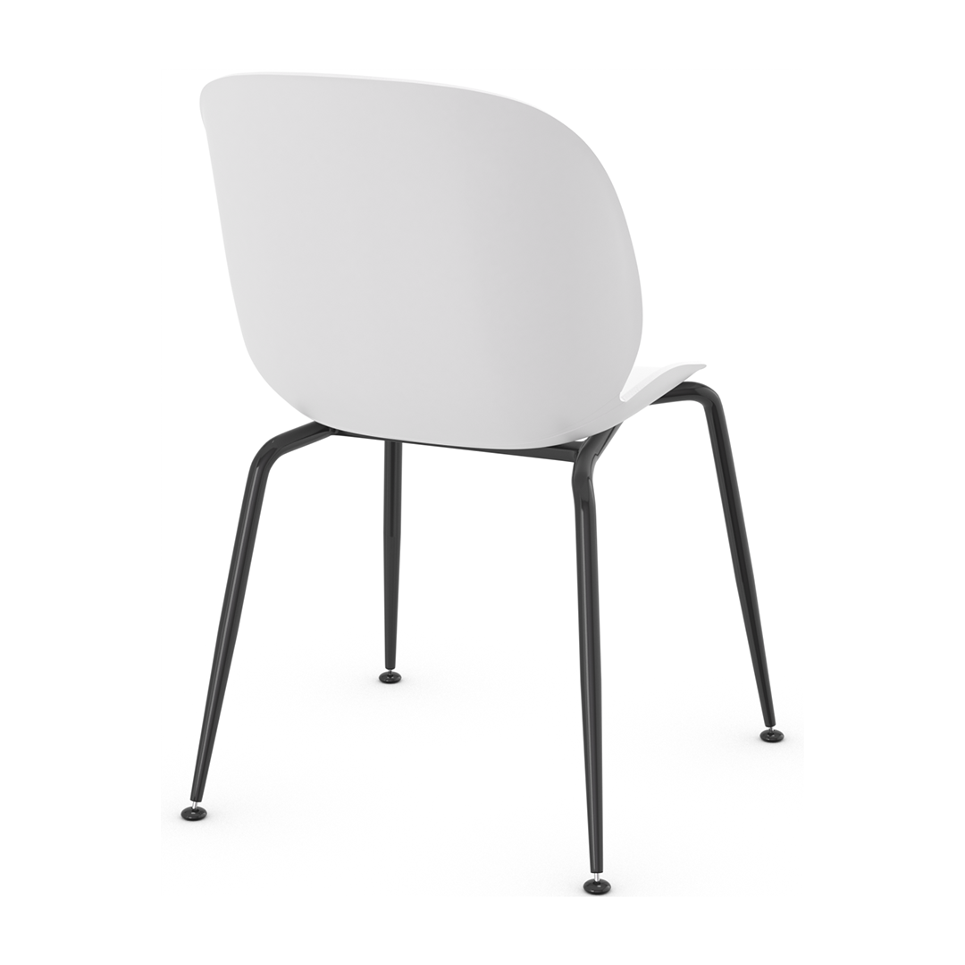 Plastic Dining Chair With Black Metal Legs - Sandhurst