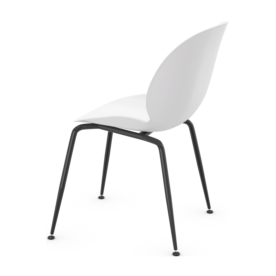 Plastic Dining Chair With Black Metal Legs - Sandhurst