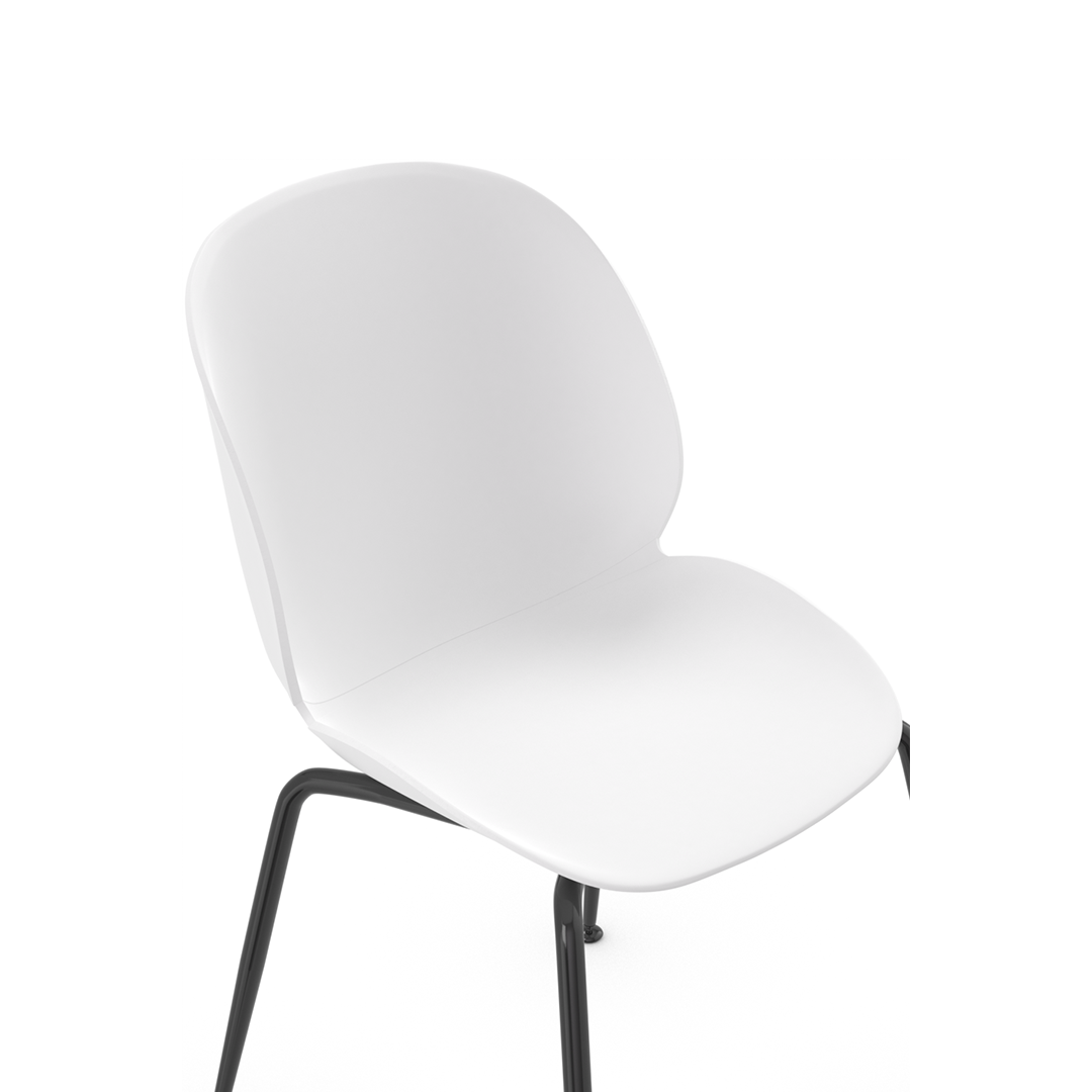 Plastic Dining Chair With Black Metal Legs - Sandhurst