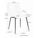 Plastic Dining Chair With Black Metal Legs - Sandhurst