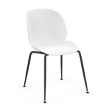 Plastic Dining Chair With Black Metal Legs - Sandhurst