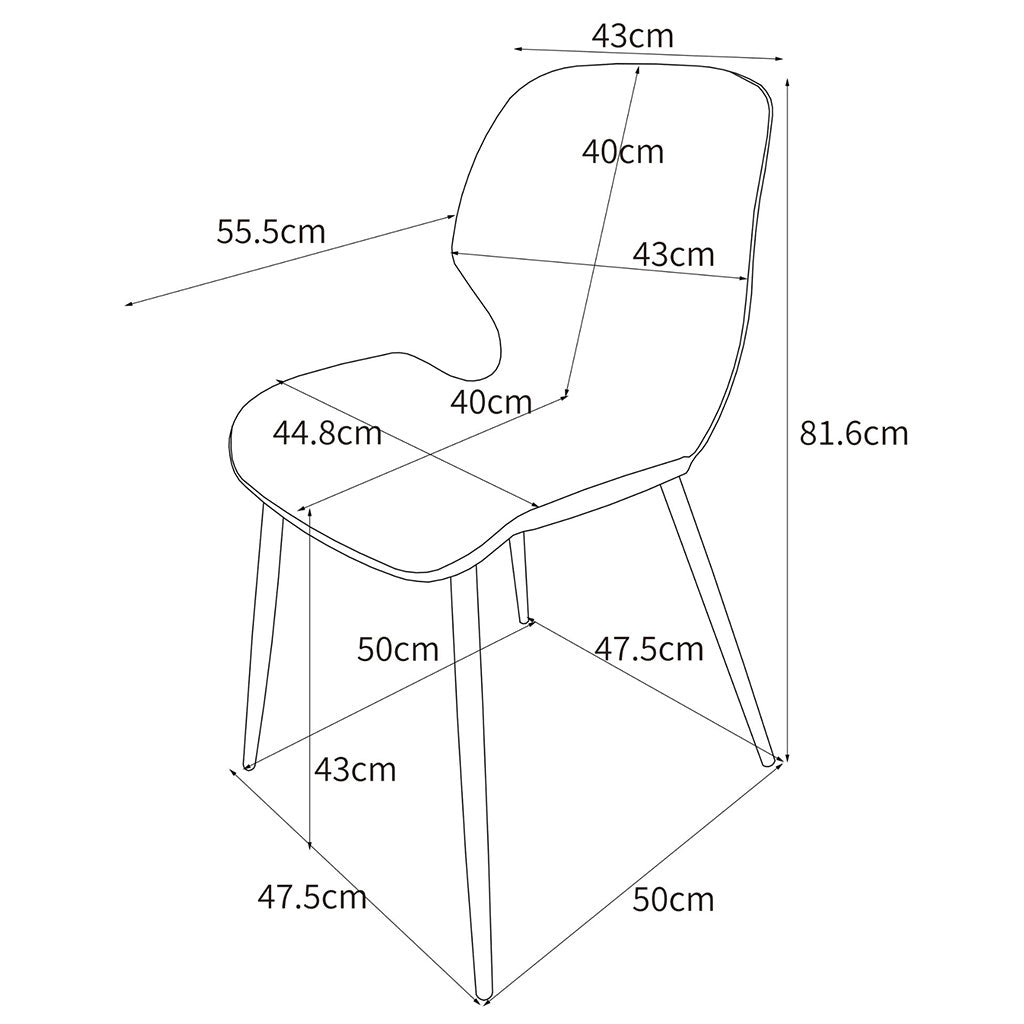 Plastic Dining Chairs in Set Of 2 Carnaby - Aspen