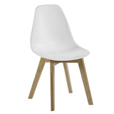 Plastic Dining Chairs in Set Of 2 With Wooden Legs - Agatha