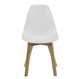 Plastic Dining Chairs in Set Of 2 With Wooden Legs - Agatha
