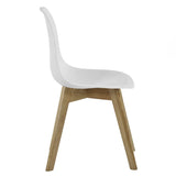 Plastic Dining Chairs in Set Of 2 With Wooden Legs - Agatha
