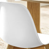 Plastic Dining Chairs in Set Of 2 With Wooden Legs - Agatha
