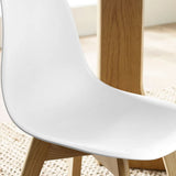 Plastic Dining Chairs in Set Of 2 With Wooden Legs - Agatha