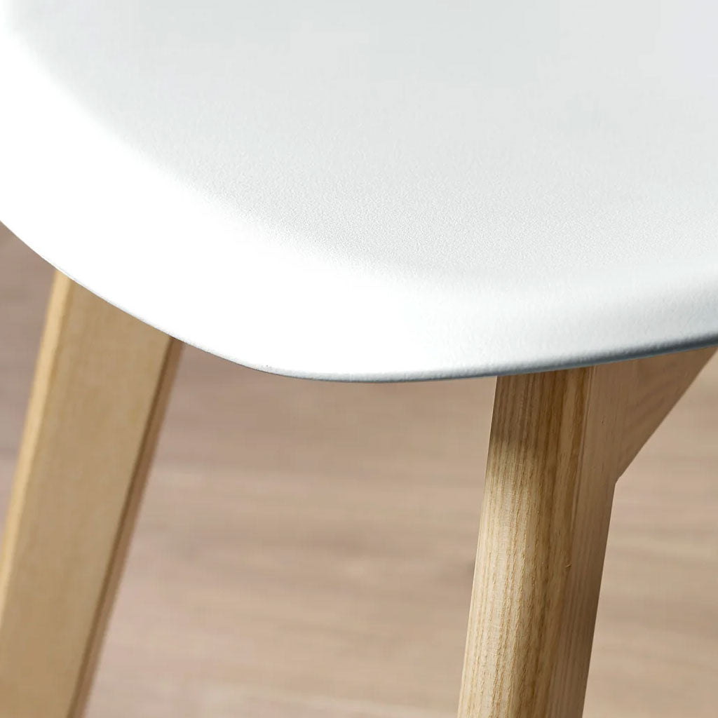 Plastic Dining Chairs in Set Of 2 With Wooden Legs - Agatha