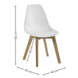 Plastic Dining Chairs in Set Of 2 With Wooden Legs - Agatha
