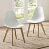 Plastic Dining Chairs in Set Of 2 With Wooden Legs - Agatha