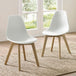 Plastic Dining Chairs in Set Of 2 With Wooden Legs - Agatha