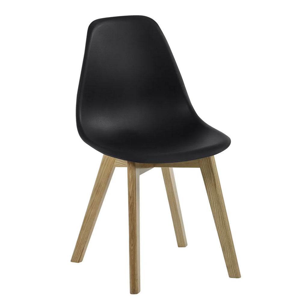 Plastic Dining Chairs in Set Of 2 With Wooden Legs - Agatha